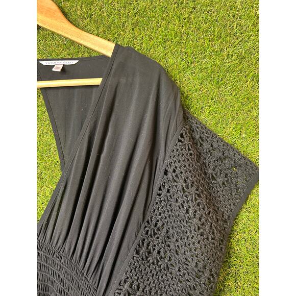 Victoria's Secret‎ Black Plunge V-Neck Batwing Swim Cover-Up Size S Small - Picture 5 of 11